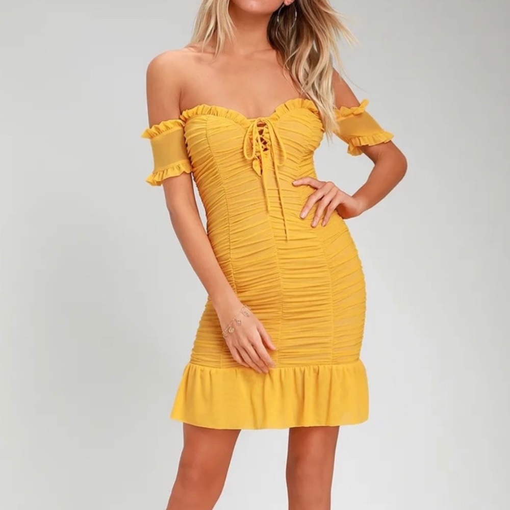 Lulu’s Kris Ruched Mini Dress